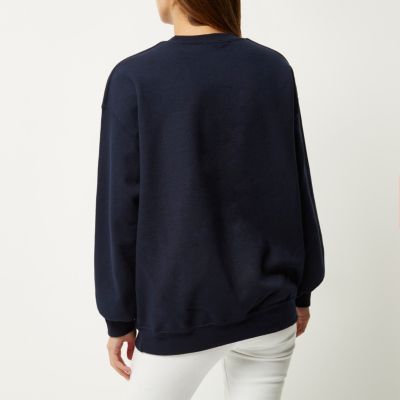 Navy Kim-Ye print sweatshirt